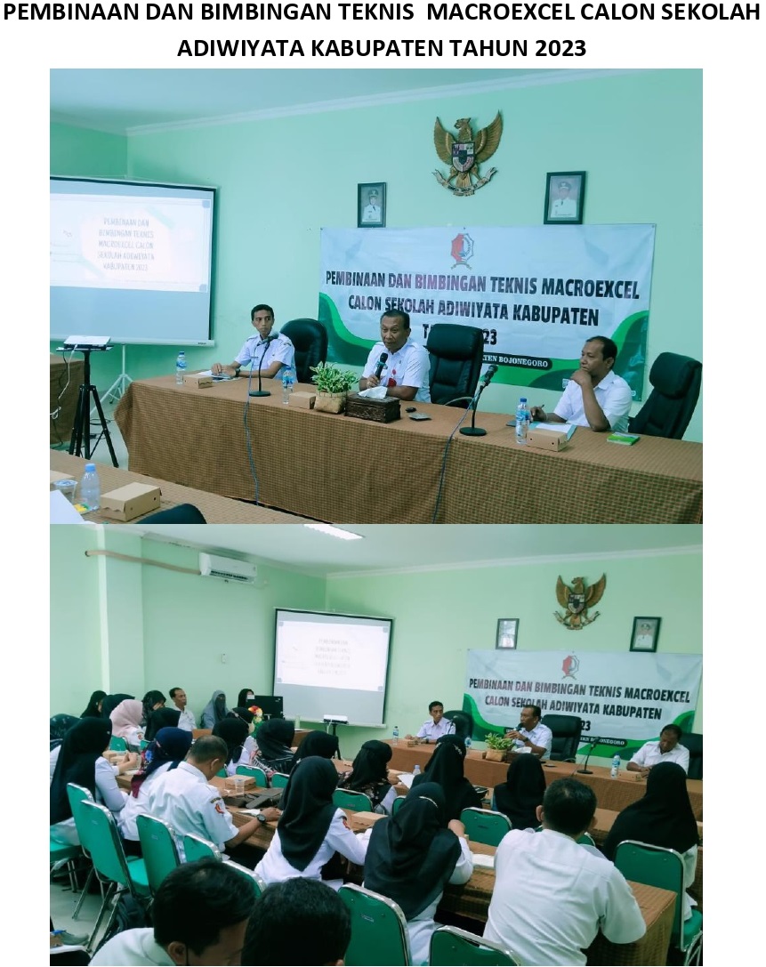 Pembinaan dan Bimbingan Teknis Macroexcel Calon Sekolah Adiwiyata Kabupaten Tahun 2023